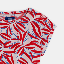 فستان منقوش باللون الأحمر...